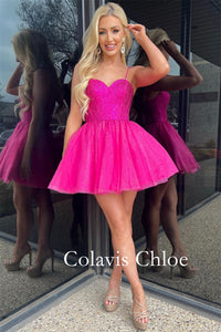 Barbie Style A Line Hot Pink Short Homecoming Dress