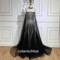 Luxury Square Neck Beading Mermaid Prom Dress with Cape