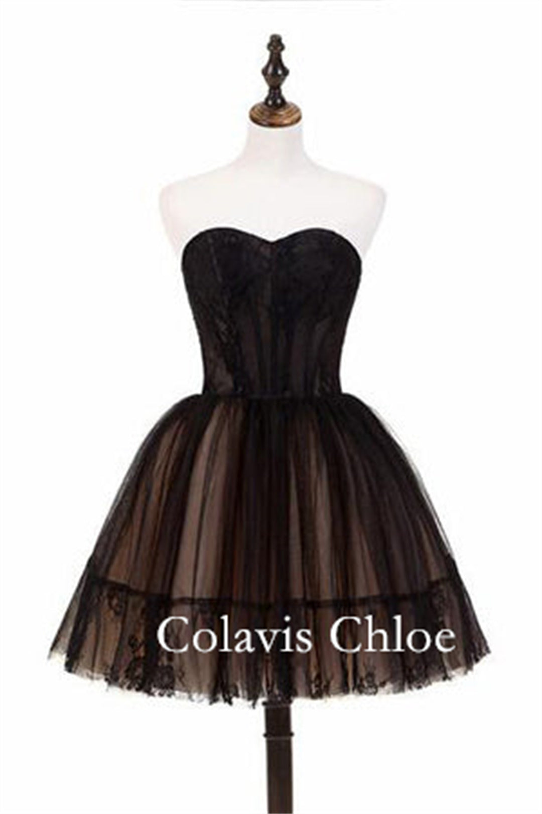 A line Strapless Tulle Homecoming Dress